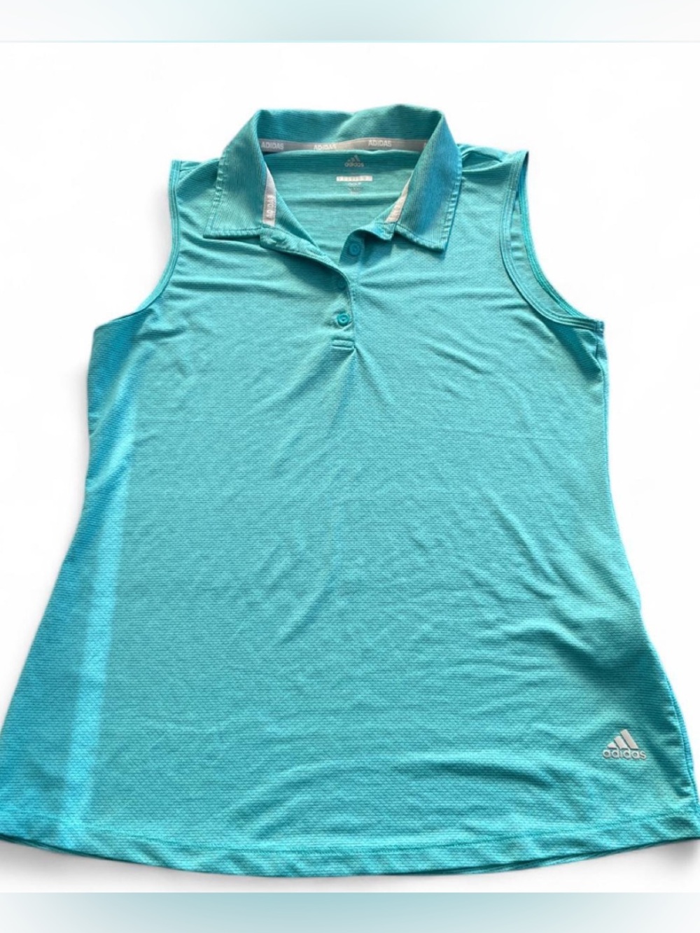 Adidas Golf Women’s Small Teal Sleeveless Polo Performance Shirt